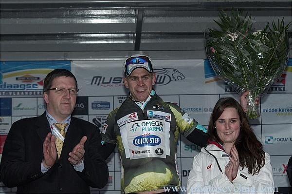 Julien Vermote (Omega Pharma-Quickstep) earned his first professional victory at the Driedaagse van West-Vlaanderen