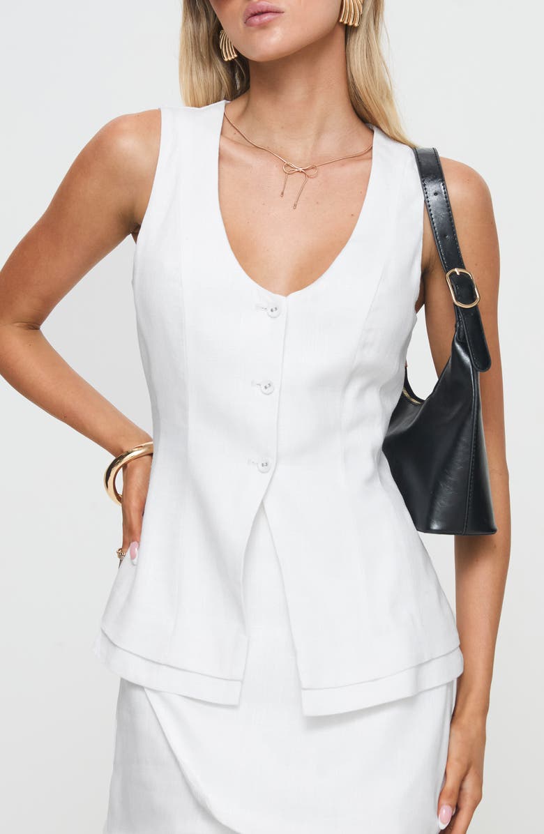Springview Cotton 
Linen Cutaway Vest