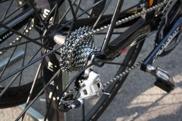 The Cervelo bikes were fitted with some low gears for the Mur de Huy