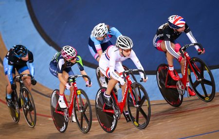 Matrix Fitness' Laura Kenny in action during the Women's Points Race.