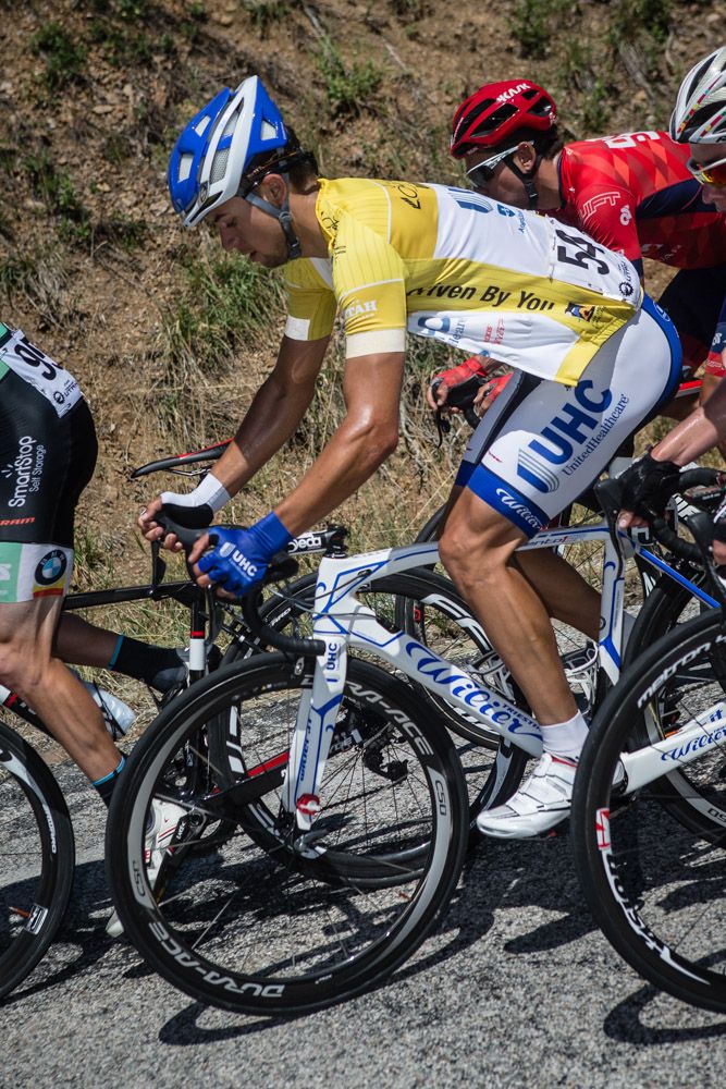 Kiel Reijnen (UnitedHealthcare) hits the base of todays climb.