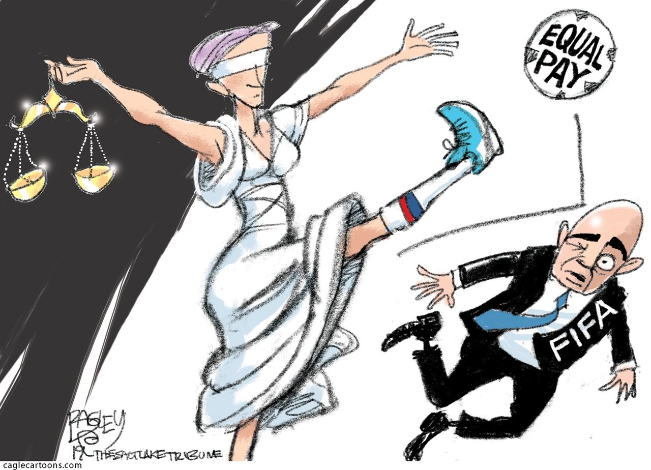 Editorial Cartoon U.S. Megan Rapinoe FIFA Equal Pay Women&amp;#039;s Team Win