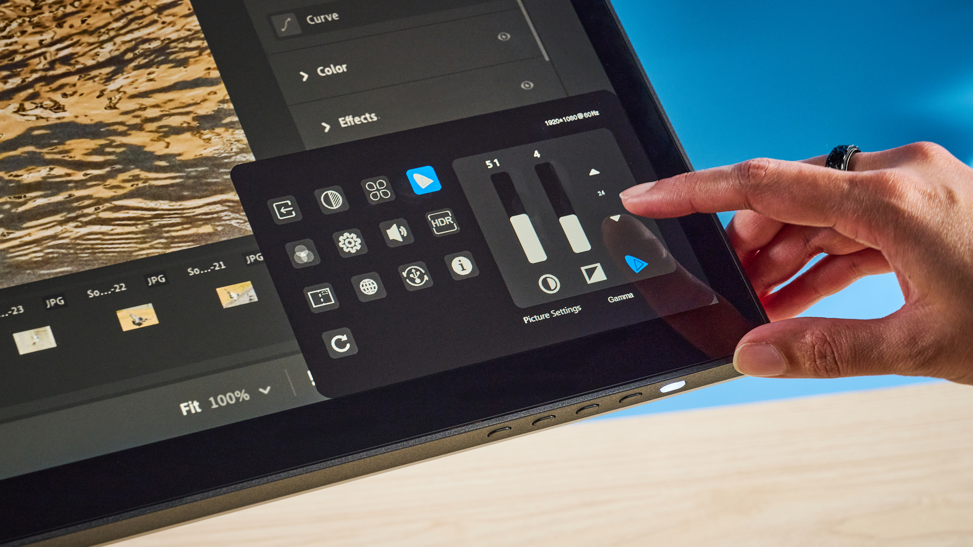 An Alogic Clarity 6K Touch touchscreen monitor