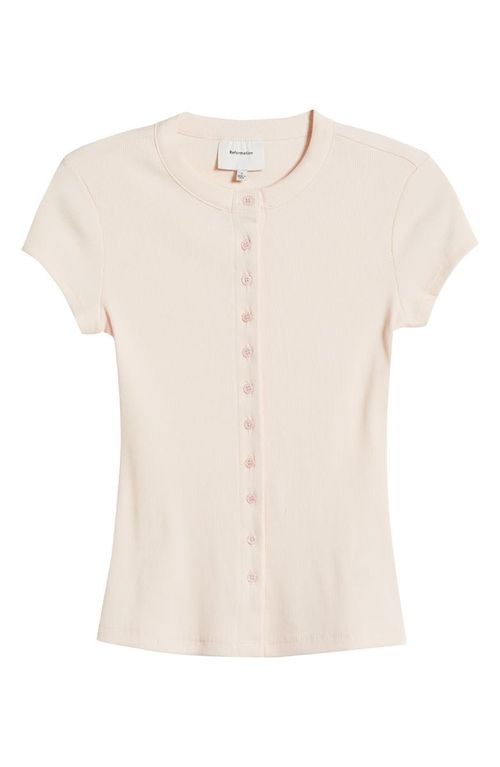 Raelynn Button Front Organic Cotton Knit Top