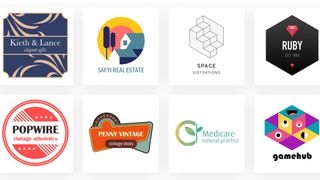 Best free logo designer: screenshot of eight logos 