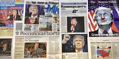 Russian newspapers report that President Trump won the U.S. election.