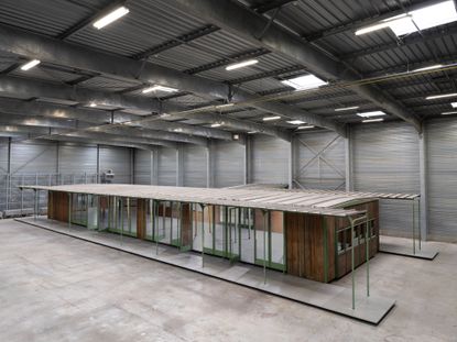 Photographed here at the Galerie Patrick Seguin warehouse, the Croismare school will be at New York’s TEFAF fair, along with nine other Prouvé buildings 