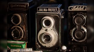 Shooting old cameras with a macro lens