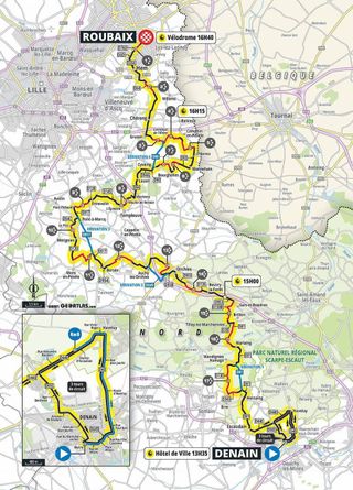 The route for Paris-Roubaix Femmes 2021
