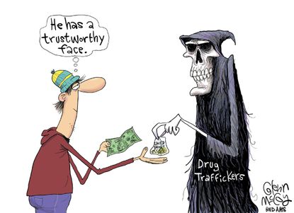 Political cartoon U.S. drug trafficking