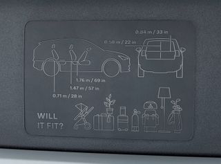 diagram of how much will fit in a Volvo EX30