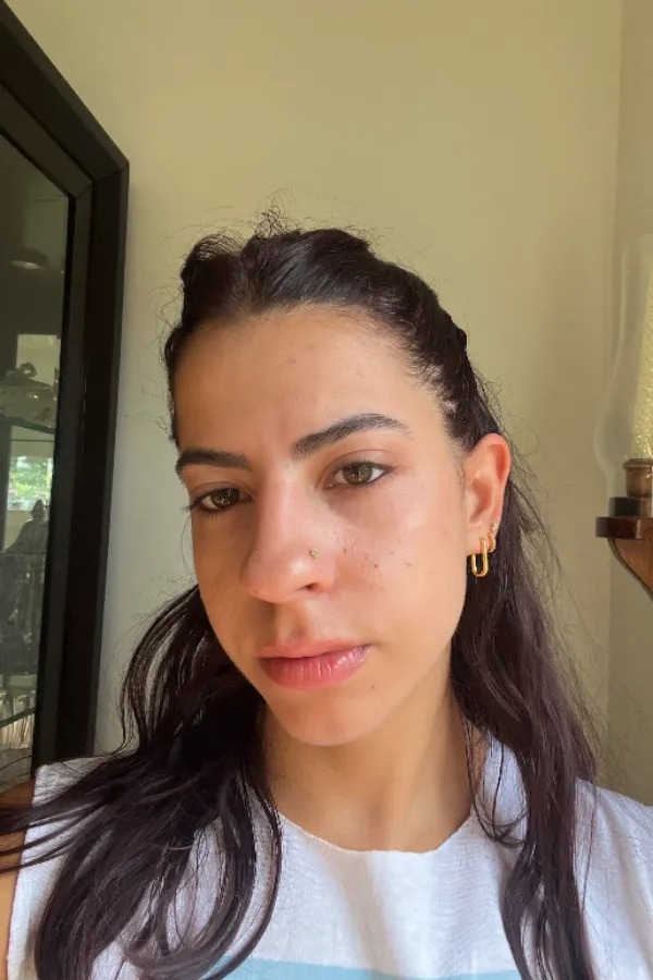 Giulia, a Marie Claire tester, after applying NARS High-Pigment Longwear Eyeliner