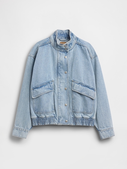 Oversized Denim Bomber Jacket