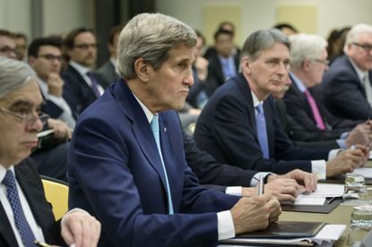 Kerry at the Iran nuclear deal talks.