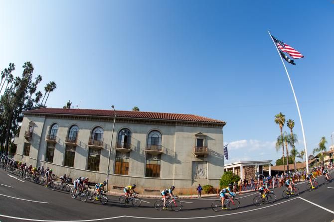 Peloton through turn eight.