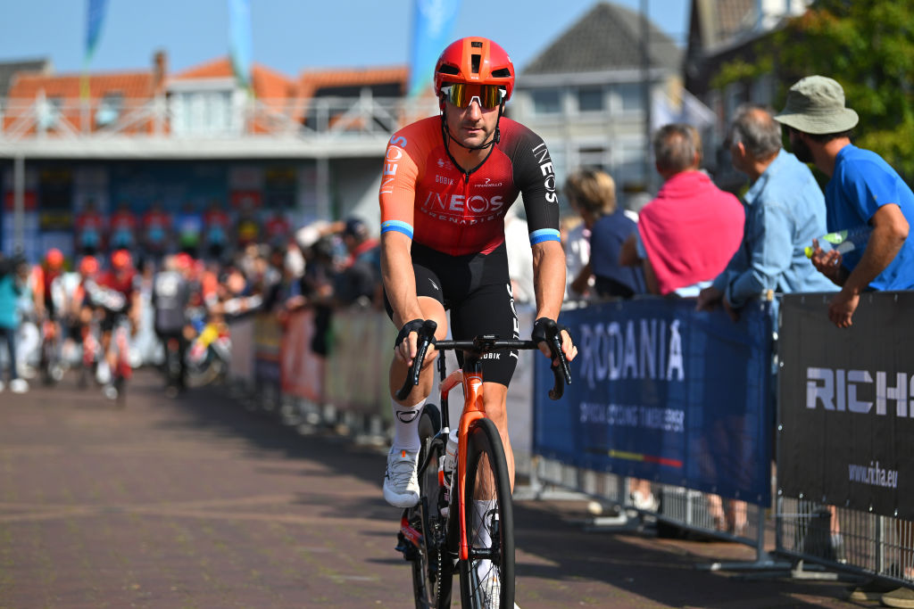 Elia Viviani while racing with Ineos Grenadiers in 2024