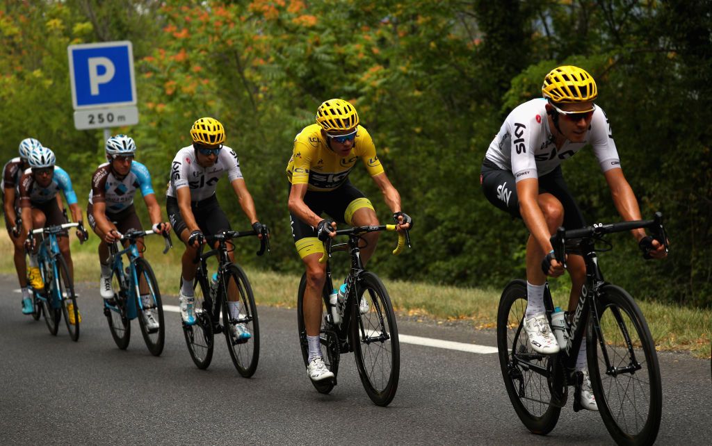 Team Sky leads Chris Froome through the longest stage of the 2017 Tour de France
