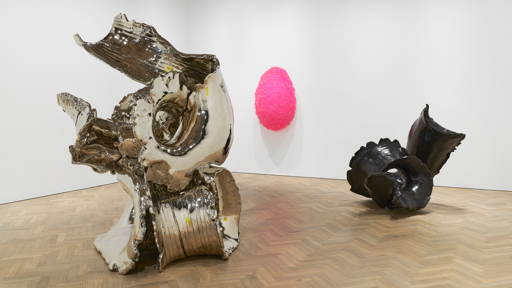 Installation view of Lynda Benglis at Thomas Dane Gallery, London