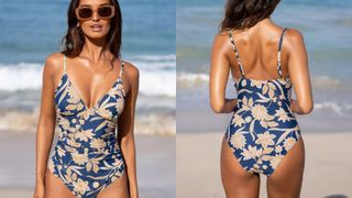 Cupshe Paisley V Neck Tummy Control One Piece Swimsuit