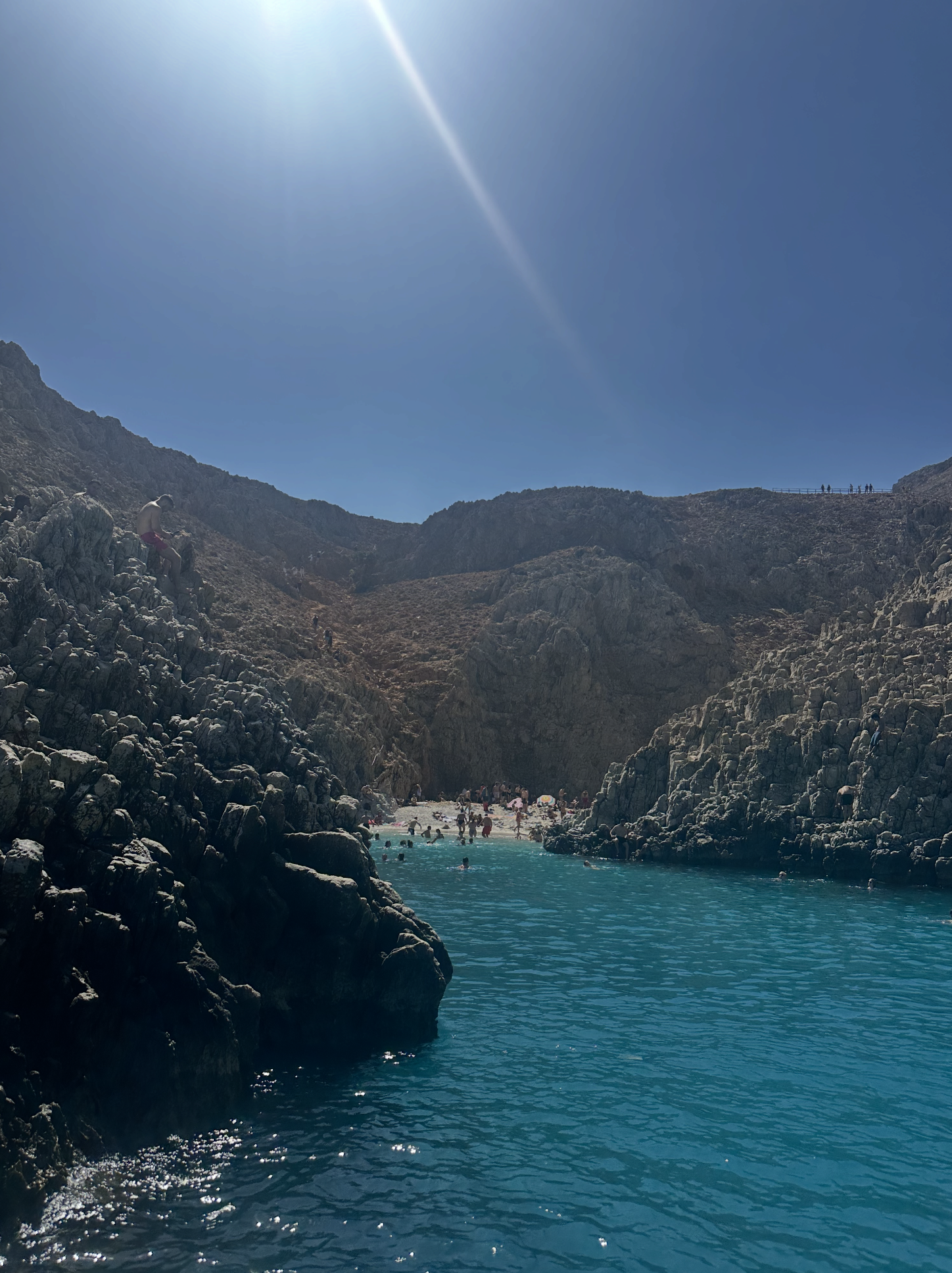 cove with blue water in Crete, Greece