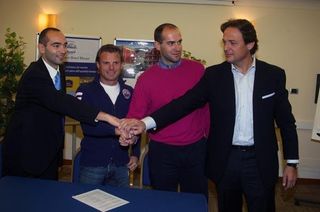 Giro d'Italia winner Danilo Di Luca meets with Team L.P.R.