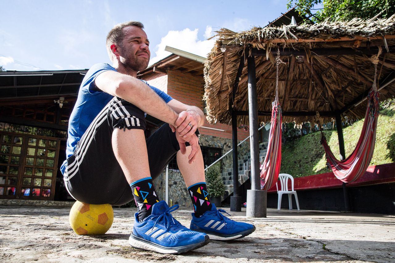 Jonny Clarke relaxes during the team's training camp in Colombia