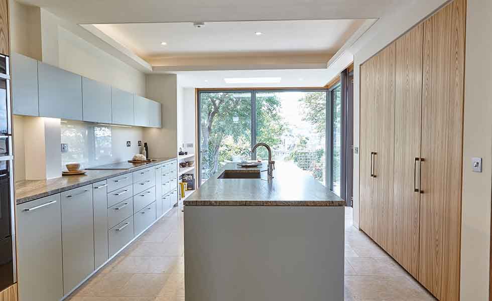 New kitchen in extended Edwardian terrace property