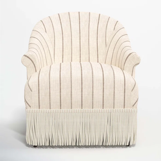 striped accent chair with fringe