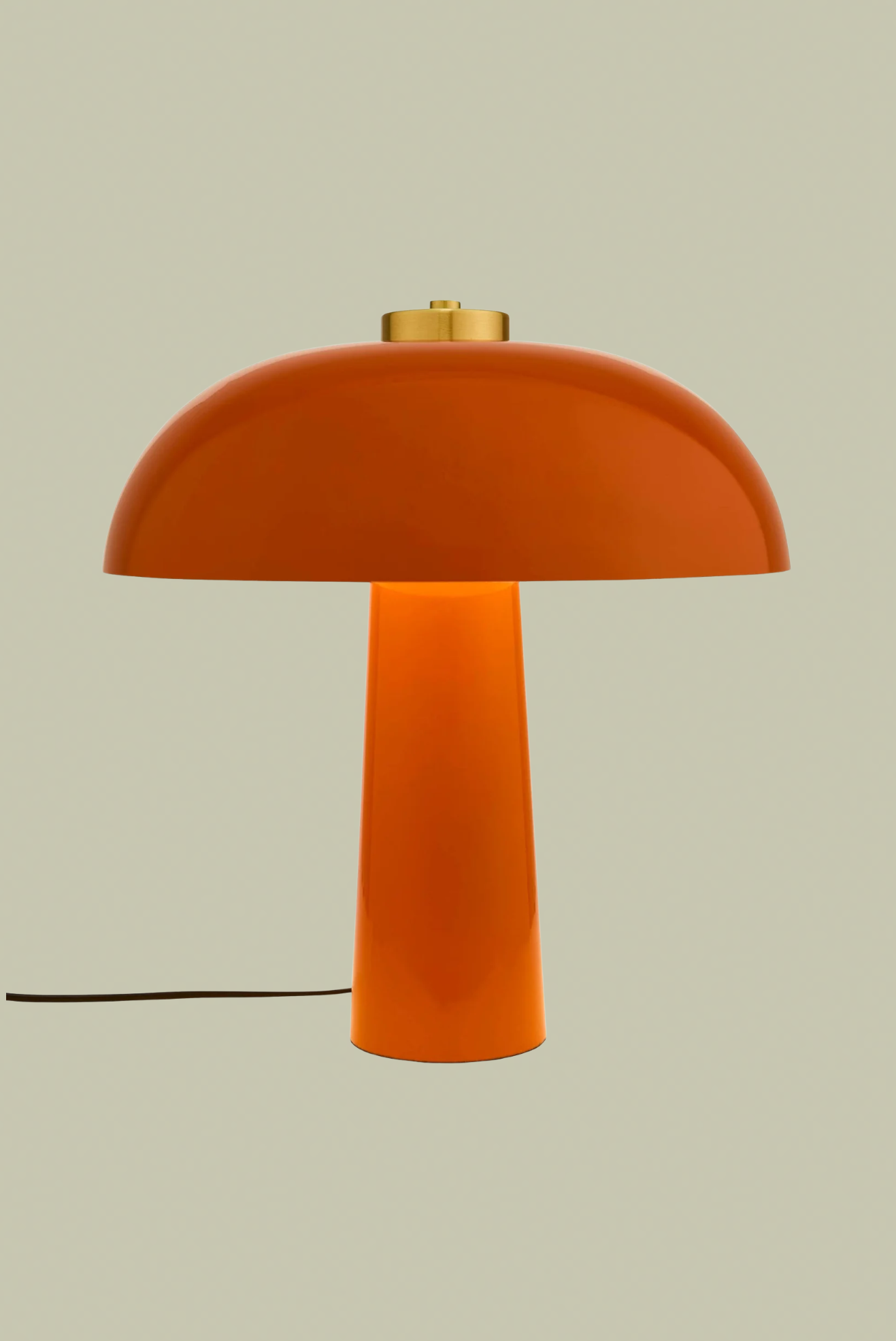 An orange mushroom lamp
