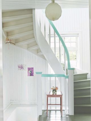 staircase ideas: painted stair banister idea