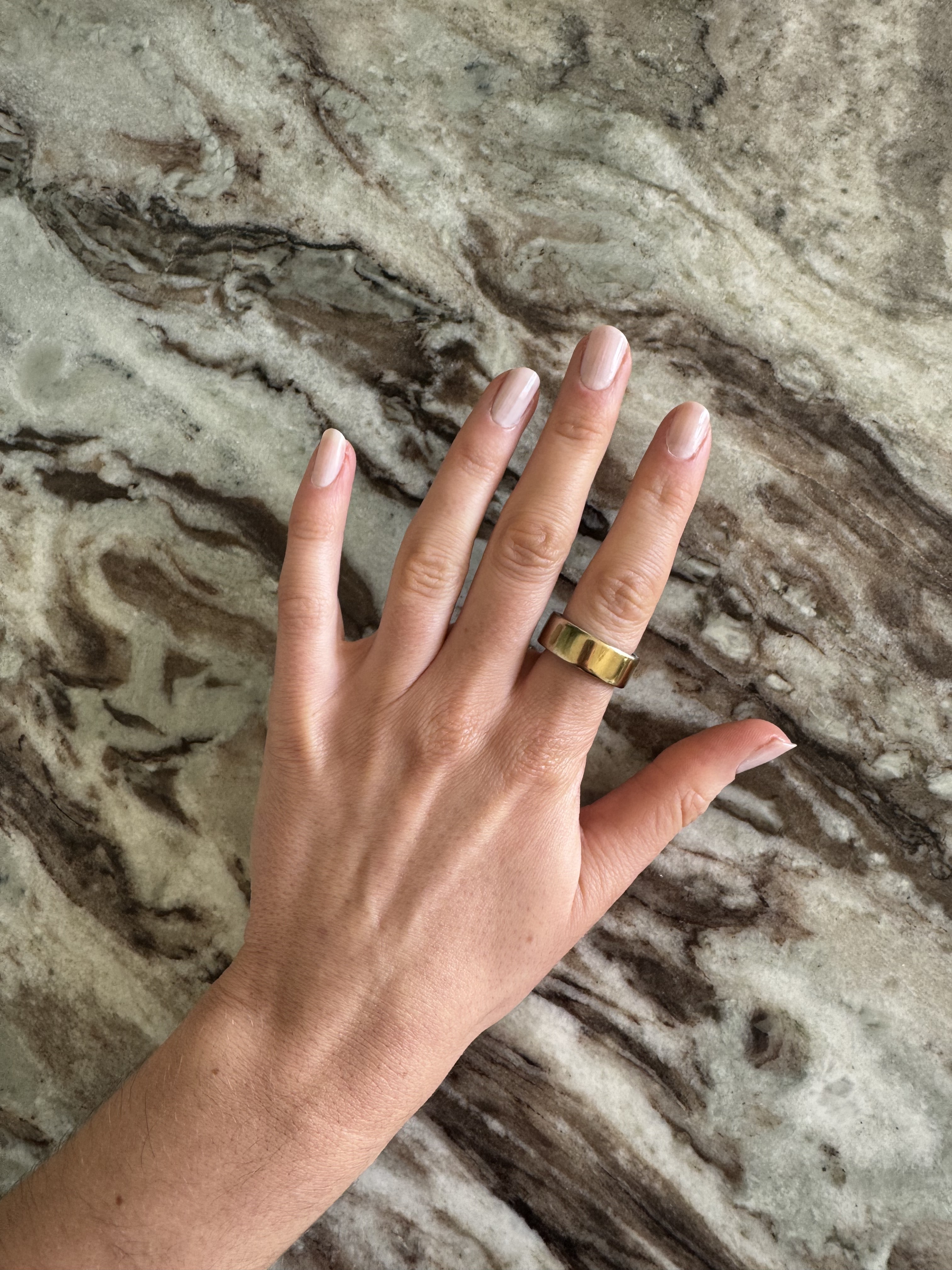 Eleanor's hands with two coats of OPI'm a Bubble Bunny Nail Polish