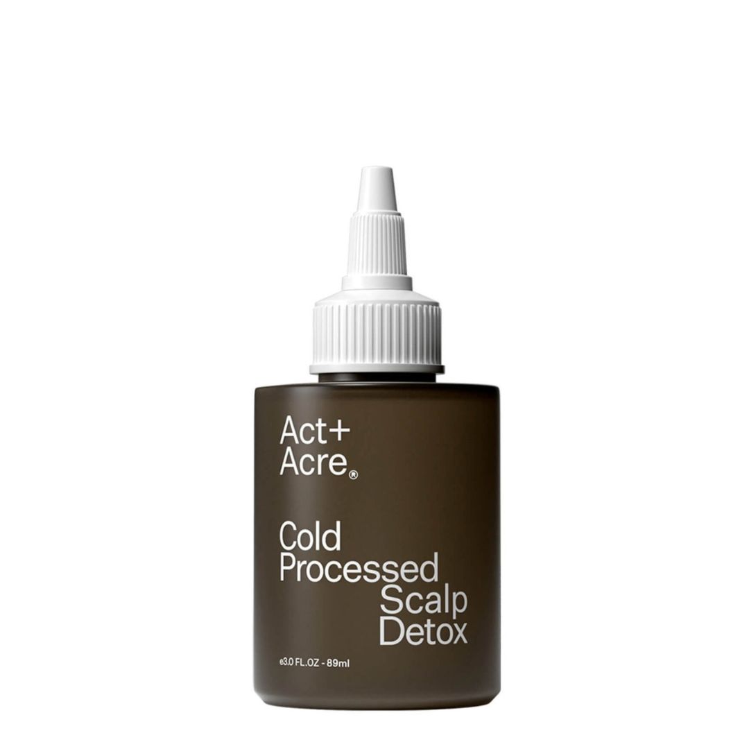 Act+Acre Cold Processed Scalp Detox v tmavě hnědé 3oz lahvičce.