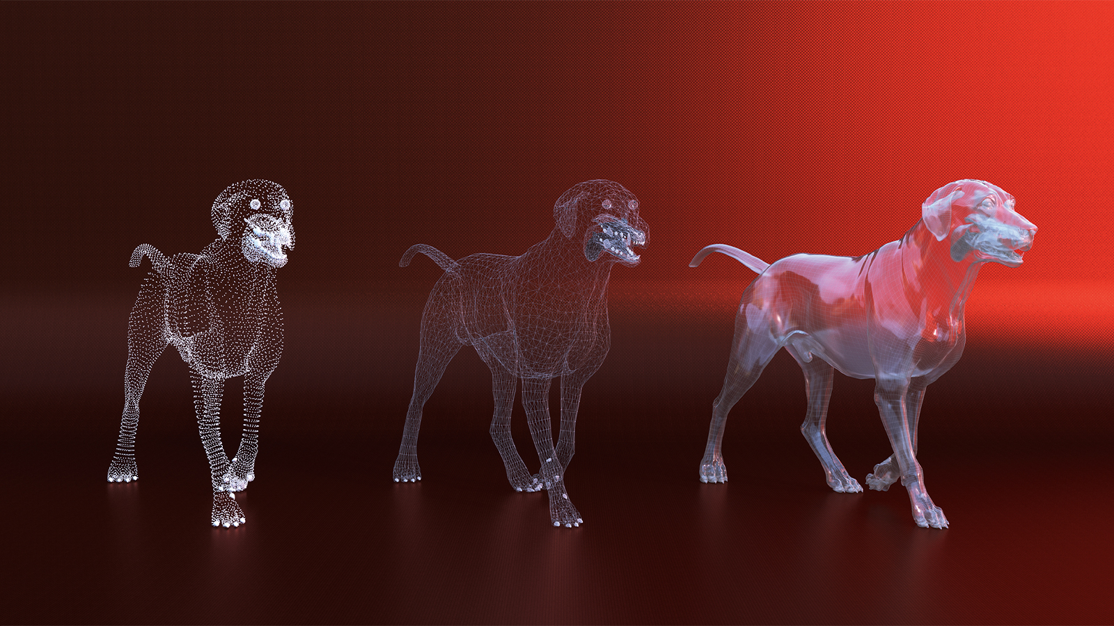 A dog made from glass