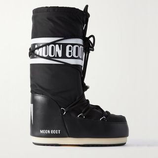 black classic faux leather moon boot 