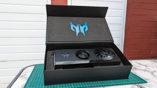 Acer Predator BiFrost Radeon RX 7600 OC graphics card box open