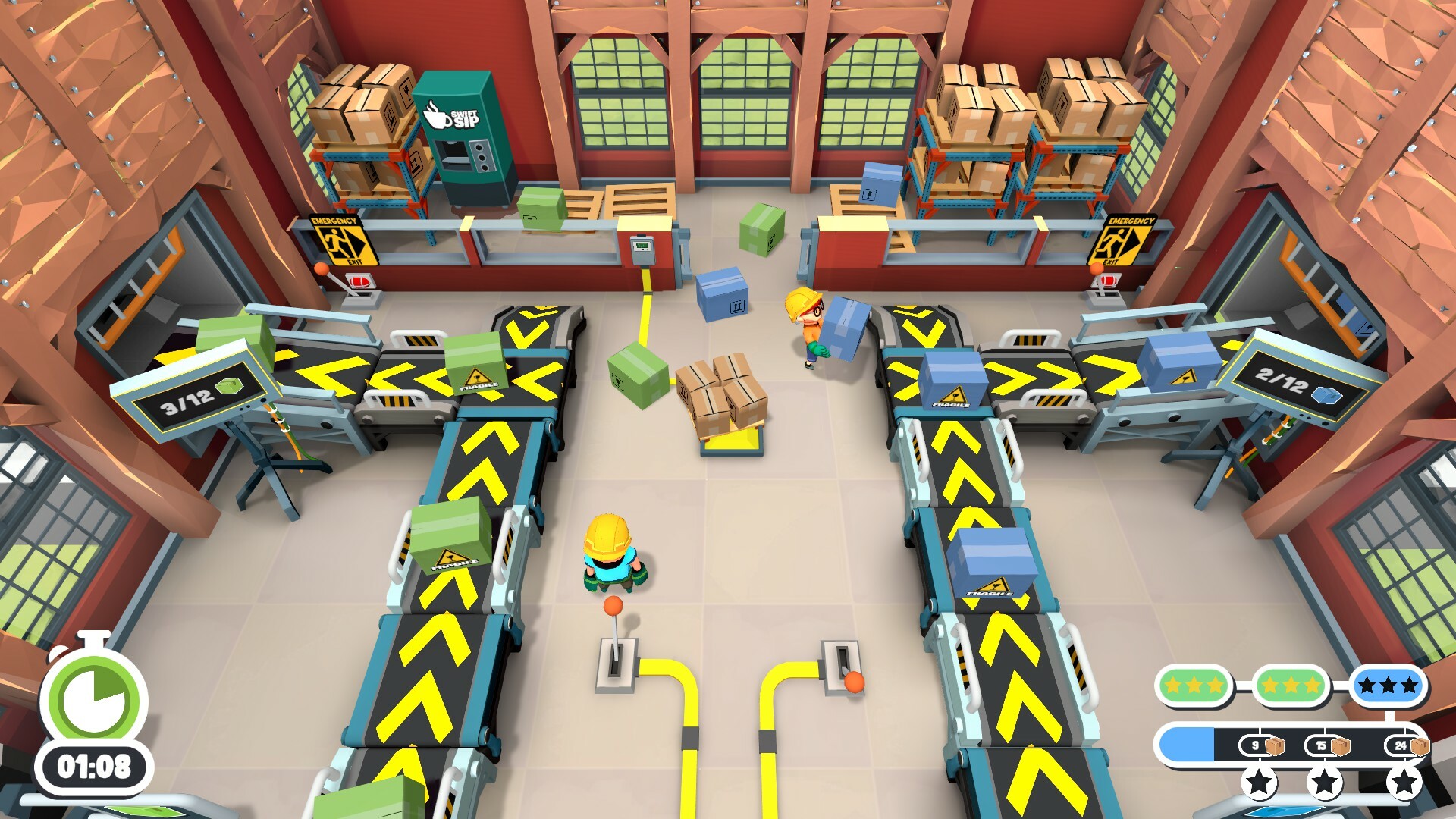  Here's a chaos co-op take on getting boxes off the shipping floor and out the factory door 