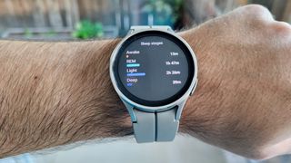Samsung Galaxy Watch 5 Pro sleep tracking data on watch