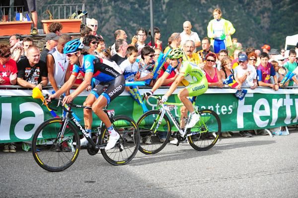Thomas Dekker (Garmin-Sharp) finishes stage 8 at the 2012 Vuelta a Espana.