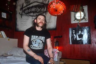 Lemmy Kilmister of Motorhead relaxes on his Pink Houseboat berthed on the Chelsea Embankment in London on August 01, 1980