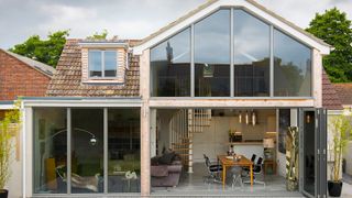 contemporary extension to bungalow with bifold doors 
