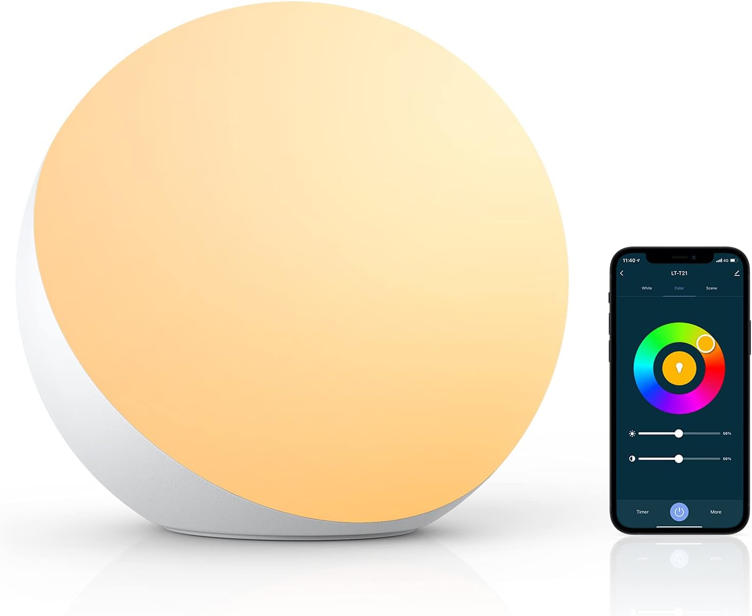 Hifree Smart Table Lamp, Dimmable Desk Lamp With App/voice Control, Led Rgb Color Changing Touch Lamp, Night Lamp for Bedroom Compatible With Alexa and Google Home