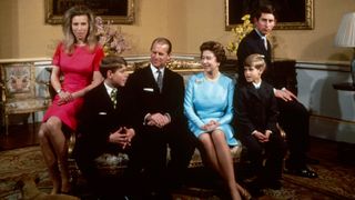 Princess Anne, Prince Andrew, Prince Philip, Queen Elizabeth, Prince Edward and Prince Charles