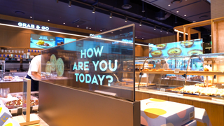 LG transparent OLEDs in a bakery