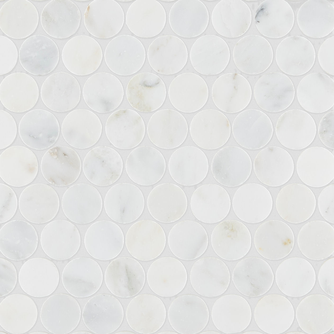 Alsace Honed Marble Penny Mosaic Tile | Mandarin Stone