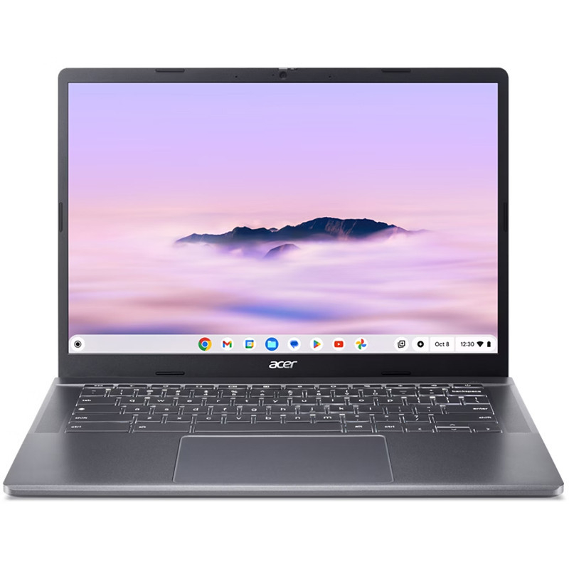 Acer Chromebook Plus 514 with screen open showing the desktop