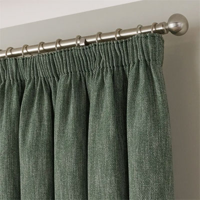 green thermal curtains from Dunelm