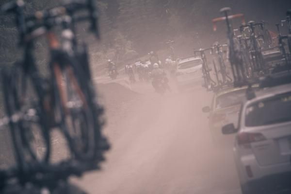 Things get crazy as the race hits the dirt sections.