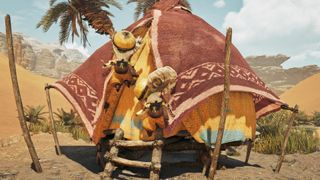 A screenshot of a camp in Monster Hunter Wilds