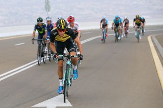 George Bennett (LottoNL-Jumbo) hits out on the climb