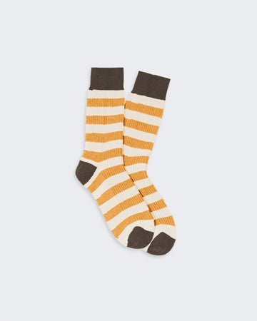 The striped soft socks - cream/sungold/chestnut